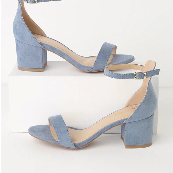 Lulu's Blue Ankle Strap Heels - Picture 2 of 8